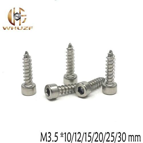 30Pcs M3.5 *10/12/15/16/20/25/30 mm Head Hexagon Head Self-tapping Screws Cup Furniture Sound Sharp Screws