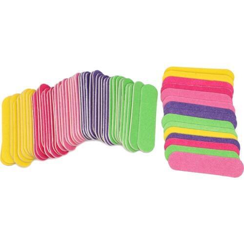50pcs/lot Mini Nail Sanding File Wooden Sandpaper Buffer Block Nail Polish Polishing Files Pedicure Manicure Nail Care Tools