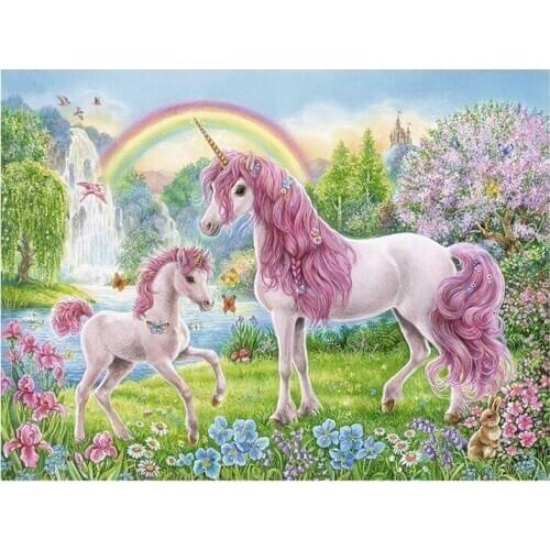 5D DIY Pink Unicorn Diamond Painting animal cartoon scenic Full Drill Nouveaute Mosaic Embroidery Cross Stitch home decorative