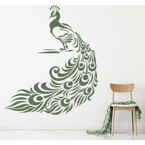 Floral Peacock Bird Wall Sticker For Children Room Bedroom Decor Accessories Vinyl Wall Decals For Living Room Dining Room W953