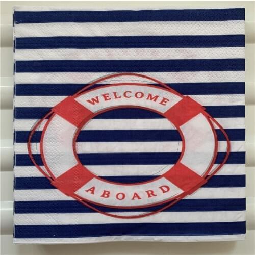 Decoupage wedding servilletas vintage napkins paper cute tissue beautiful blue sea Anchor kids boy birthday party towel decor 20