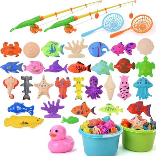 Childrens Magnetic Fishing Magnetic Play Water Boy Girl Pools Outdoor Fun Baby Bath Parent-child Interactive Game Kids Toys