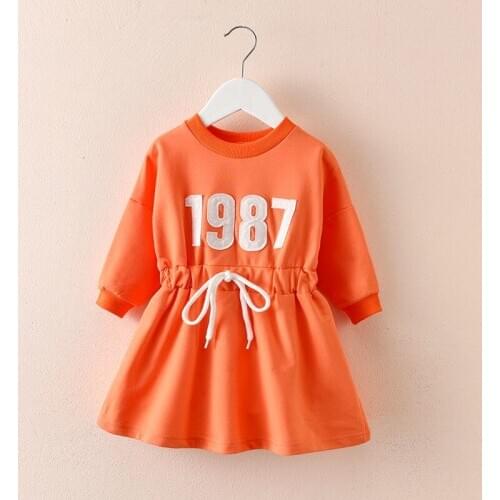 Girls Dress Girls Spring and Autumn Long-Sleeved Clothes Sweater Dress Baby Princess Dress Little Girl Long-Sleeved Skirt 0-6T