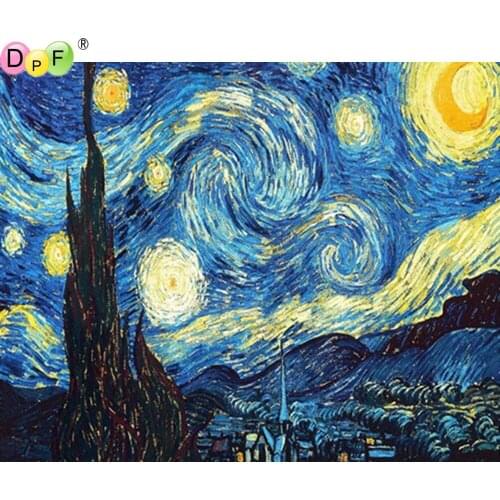 DPF 5D Round/Square full Diamond Painting Cross Stitch "Starry sky" Crafts Diamond Embroidery Mosaic Needlework kits Home Decor