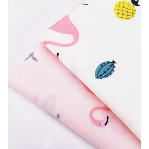 Various Size Flamingo Printing Cotton Twill Fabric Quilting Sewing Handmade DIY Home Textile Bedding 100% Material Fabric Cloth