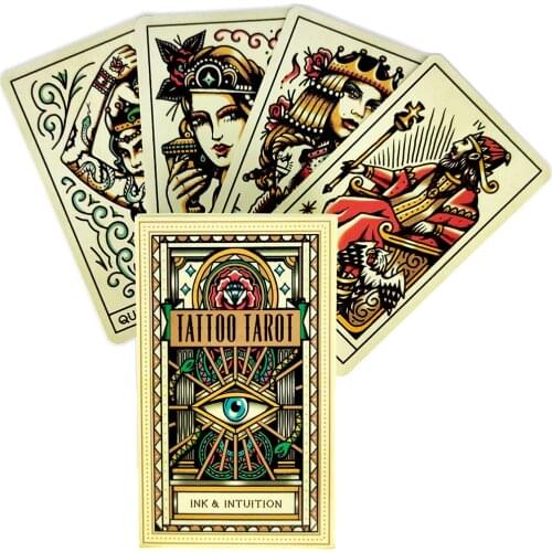 Tattoo Tarot Cards Mystical Guidance Divination Entertainment Partys Board Game PDF Guidebook Supports Wholesale 78 Sheets/Box