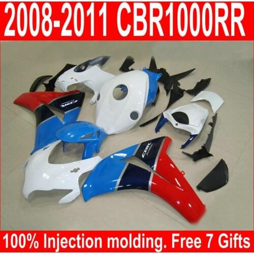 Injection Mold Fairing Kit Fit For Honda CBR1000RR 08 09 10 11 Blue White Red Bodywork Fairings Set CBR 1000 RR 2008-2011 YJ15