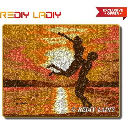 Latch Hook Rug Make Your Own Rug Crocheting Cushion Mat Young Lovers DIY Carpet Rug Acrylic Yarn Printed Canvas Hobby & Crafts