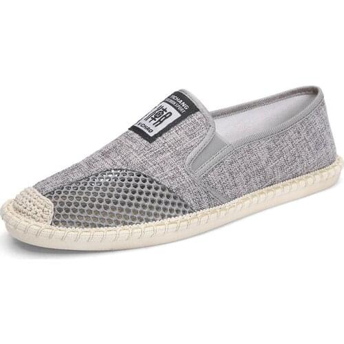 Summer New Linen Mens Casual Shoes Handmade Weaving Fisherman Shoes Vogue Casual Flat Espadrilles Driving Shoesst76