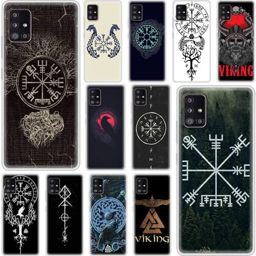 Matte Case For Samsung Galaxy A51 A71 A21s A31 M30s A12 A41 A02s A11 M31 A91 M51 Cover Soft Phone Fundas Viking Vegvisir Logo
