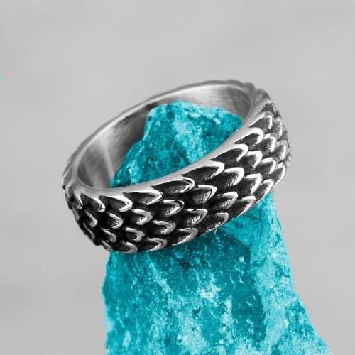 Evil Dragon Scale Stainless Steel Mens Rings Punk Hip Hop Unique For Male Boyfriend Biker Jewelry Creativity Gift Wholesale