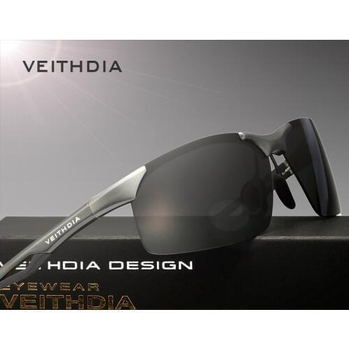 VEITHDIA Aluminum Magnesium Classic Brand Mens Sunglasses Polarzed Sun Glasses Eyewear Accessories oculos For Men Male 6591