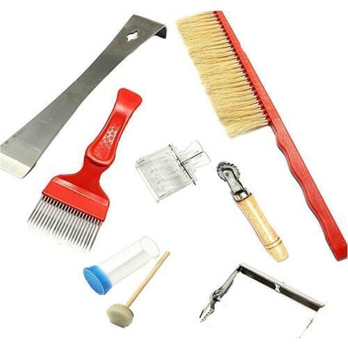 7PCS/Set Beekeeping Tools Kit Bee Hive Box Chisel Frame Grip Queen Catcher Marker Bee Brush Apiculture Beekeeper Equipment Kit