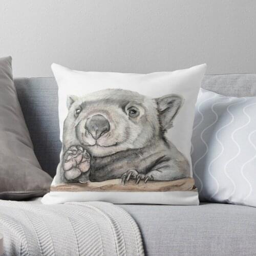 Lucy the Wombat Throw Pillow Cushion Cover Polyester throw pillows case on sofa home living room car seat decor 45x45cm
