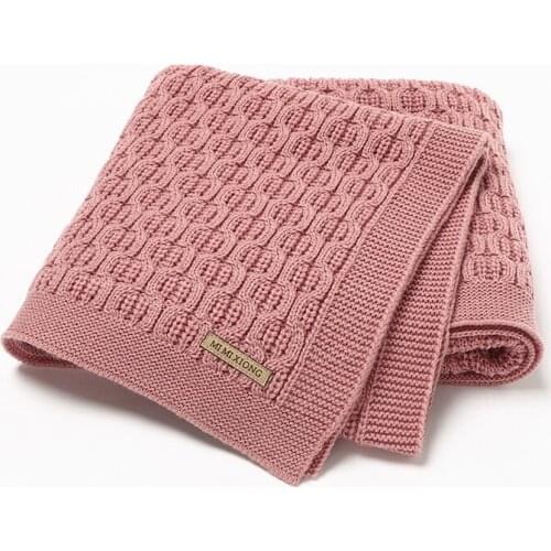 Baby Blankets Super Soft Newborn Girls Boy Stroller Swaddle Wrapper 100*80CM Infant Kids Sofa Plaid Bedding Quilts Solid Knitted