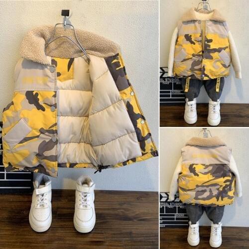 2 3 4 5 6 7 Years Toddler Boys Vests Thicken Fashion Camouflage Down Sleeveless Jacket For Boy Kids Clothing Children Waistcoat
