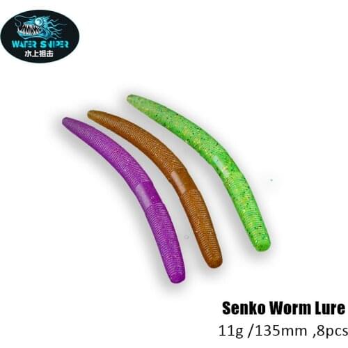 WATER SNIPER 5in 11g 8pcs/Pack Stick Worm Lure Senko Wacky Soft Bait Texas Rigs Bass Fishing Killer