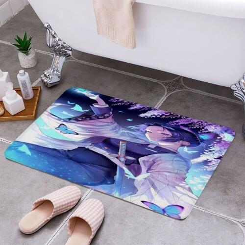 Demon Slayer Shinobu Kocho Anti-slip Modern Area Rugs Living Room Balcony Bathroom Printed Carpet Doormat Hallway Bath Mat