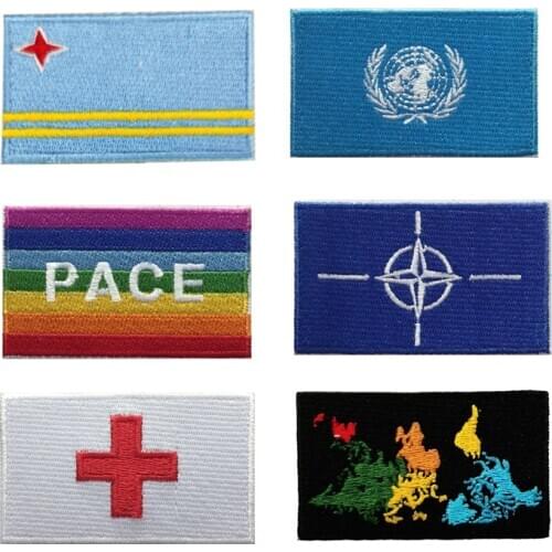 A variety of national flag Zhou FLAG embroidered cloth hat embroidered logo wholesale clothing patch paste back glue can be hot