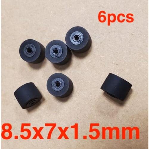 6pcs 8.5mm*7mm*1.5 wheel belt pulley rubber audio pressure pinch roller for vintage cassette deck tape recorder Stereo player