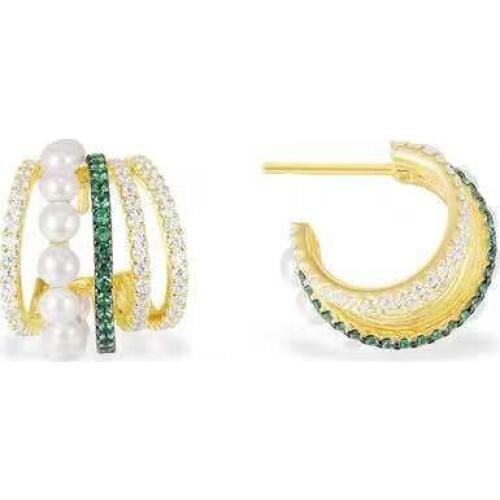 S925 pure silver high-end micro inlaid Pearl Earrings light luxury Earrings