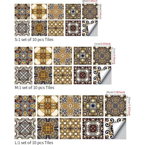 10PCS Self-adhesive Vinyl Tile Stickers Furniture 3D Art Wallpaper Murals Waterproof Removable Wall Floor Decals home Decoration