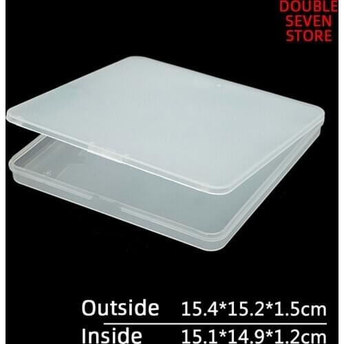 Outside 15.4*15.2*1.5cm PP Plastic Box Square flat Jewelry CD DVD Parts accessories packaging box