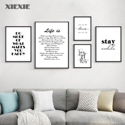Modern Life Quotes Art Posters Home Decor Nordic Canvas Painting Wall Art Letters Print Fresh Minimalist for Living Room Decor