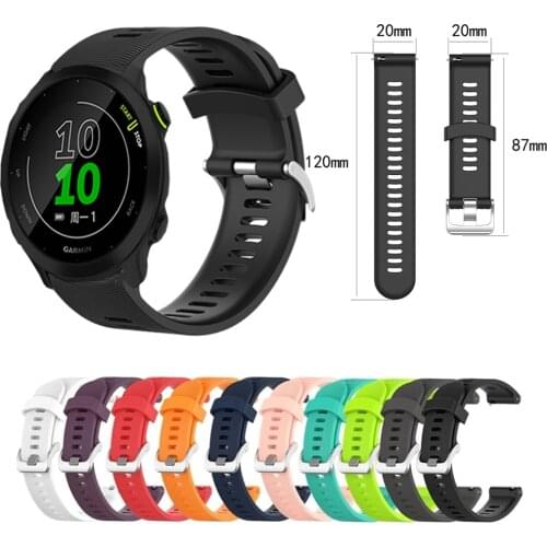 Sports Silicone Strap For Garmin Forerunner 158 Band 245 245M 645 Vivoactive 3 Venu SQ Strap Watch Band Bracelet For Polar Unite