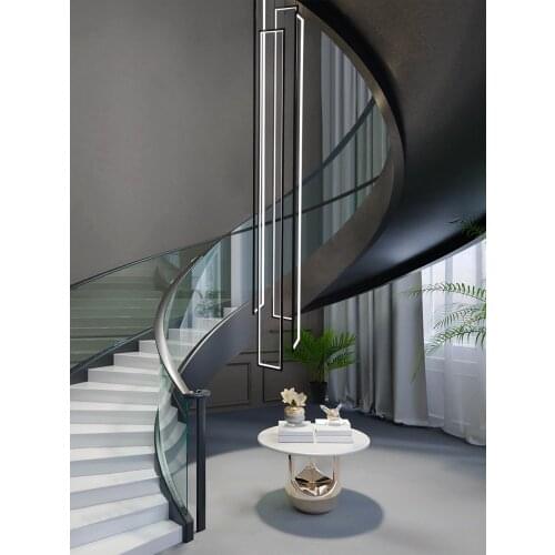 Light luxury villa chandelier loft duplex building hollow spiral staircase light simple fashion grandeur aluminum lamps