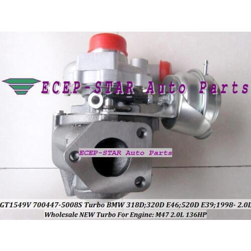 Free Ship GT1549V 700447 700447-5008S 700447-0008 11652248901 Turbo Turbocharger For BMW 320D 520D E39 1999-01 M47 2.0L 136HP