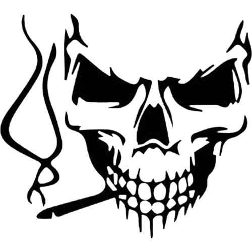 Horrible Skull Car Stickers Vinyl Creative Car Body Window Decals Car Styling Decoration Black/Silver T-00053
