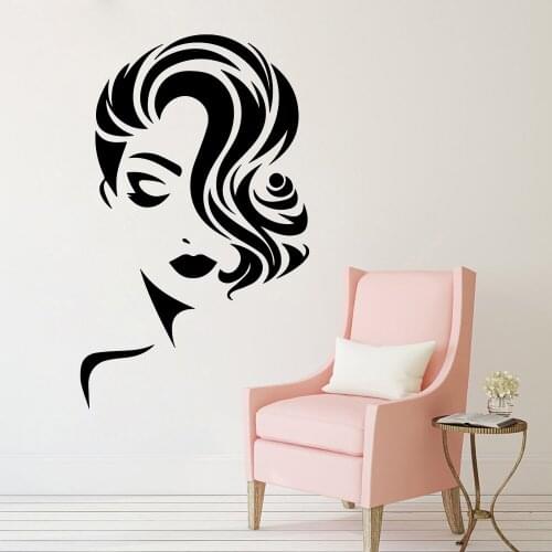 Sexy Women Beauty Salons Mural Wall Stickers Vinyl Home Decoration House Wallstickers Wallpaper Hairdresser Decor B268