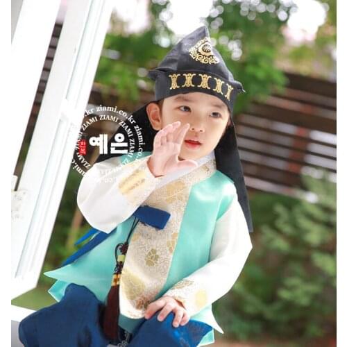 High-end Childrens Boy Birthday One-year-old New Hanbok Korean Imported Fabric Clothing
