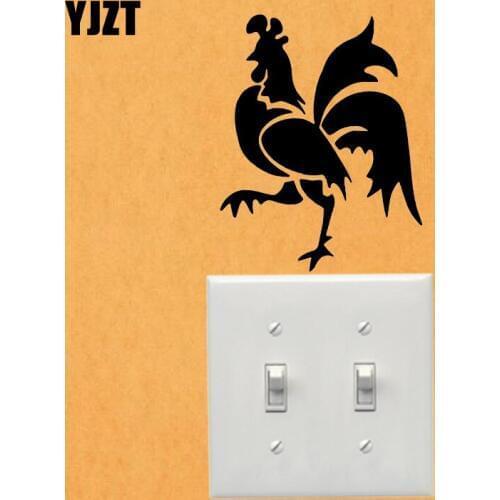 YJZT Rooster Animal Funny Cute Cartoon Vinyl Decal Wall Switch Sticker 17SS0102