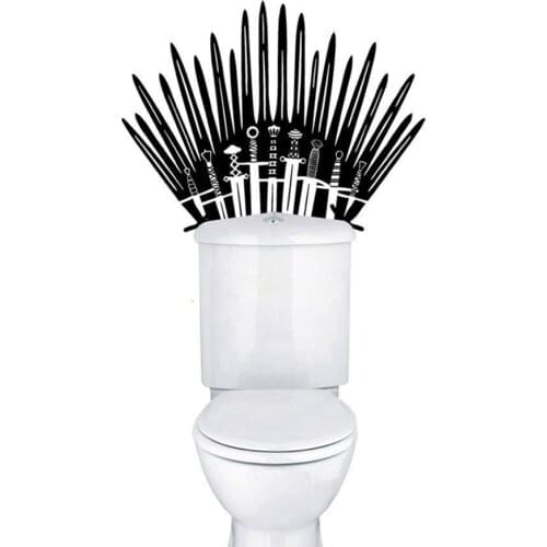 Iron Throne GOT Toilet Vinyl Wall Sticker Fantasy TV Series Wall Decals For Bathroom Decoration