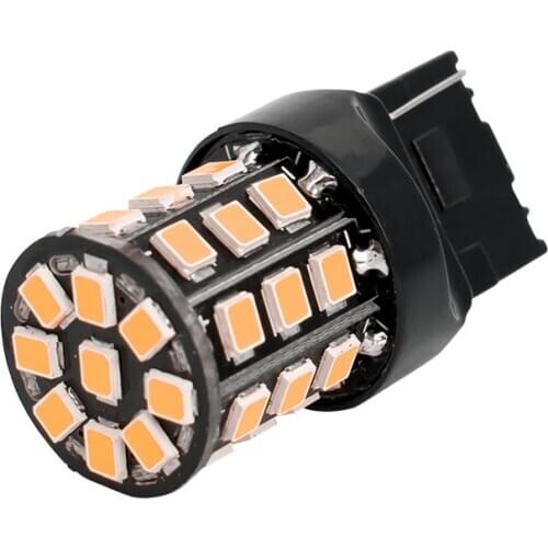 1PCS W21W 7440 T20 single string 33 SMD 2835 LED auto parking lights rear bulbs car daytime running light red white amber orange