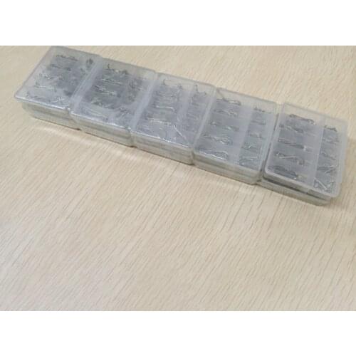 100(10 Sizes) Pcs Portable Perforated Sliver Fresh Water Sea Fly Fishing Needle Hooks Sliver Fishing Hook Needles Tackle