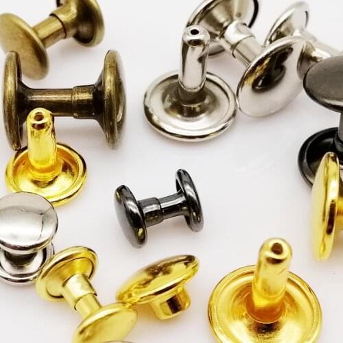 100 PCS /Lot 4 MM Mushroom Rivet Buttons Round Rivets Copper Faced Iron Pieces Leather Craftsmanship Wallet Fastening Buttons