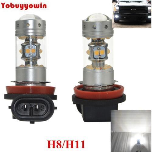 2PCS Super White H11 140W White 6000K 28LEDs 1000LM Fog Lamp Bulbs Driving DRL for Ford Ranger 2015 facelift low beam