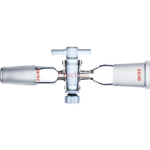 24/40,Glass Adapter,With Ground Cone & Scock,PTFE Stopcock,Lab Chemistry Valve