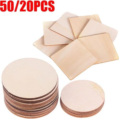50/20PCS 4Inch Unfinished Wood Chips Arts Painting Wooden Decorations Blank Wood Slices Children DIY Drawing Wood Craft Supplies