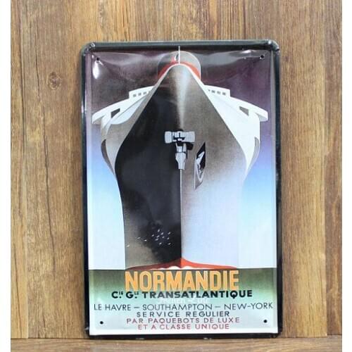 50pcs/lot Metal Sign shabby chic Normandie tin poster Metal tin signs art wall decorative painting Nostalgic wall hanging painti