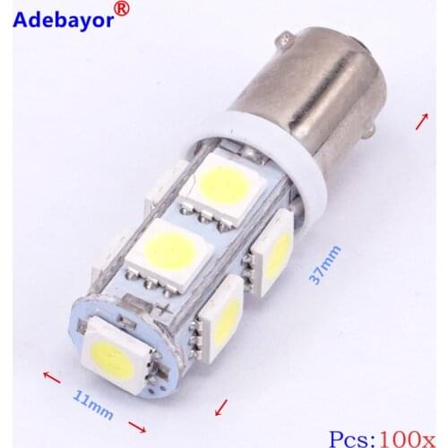 100X Car Auto BA9S t11 9SMD 6523 1895 W6W T4W 9 led smd 5050 Light 12V steering turn clearance reading Panel interior Dome light