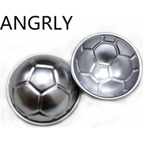 ANGRLY 10pcs Stainless Steel Half Football Form Small Cake Mould Jelly Mold Pudding Hemisphere DIY Baking Mold Cake Dessert