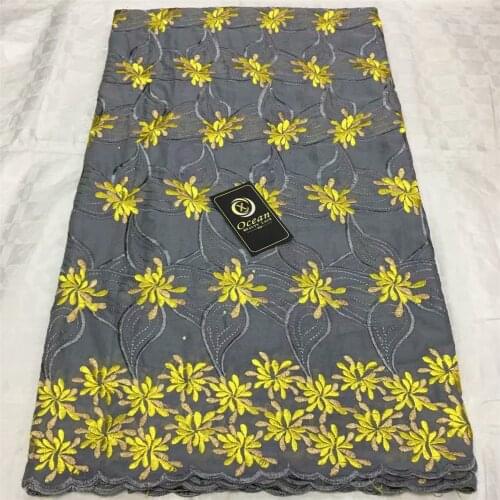 Noble Nigerian Swiss Voile Lace In Switzerland 2020 High Quality Embroidery African Dry Pure Cotton Lace Fabric For Women Dress