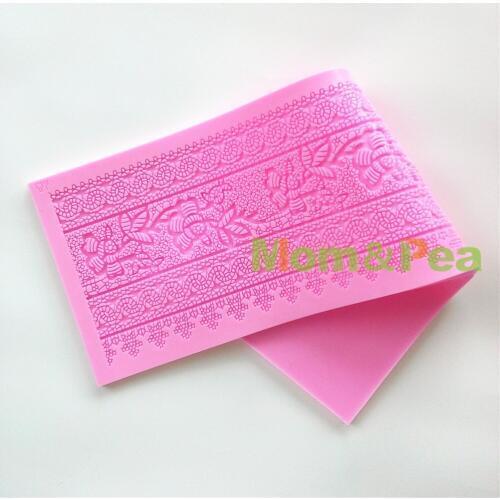 Mom&Pea 6007 Free Shipping Big Elaborate Flower Pattern Silicone Lace Mold Cake Decoration Fondant Cake 3D Mold