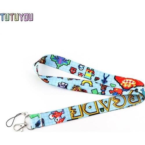 PC3110 High Quality Cartoon Game Beans Key Chain Lanyard Gifts For Child Students Friends Phone USB Badge Holder Necklace