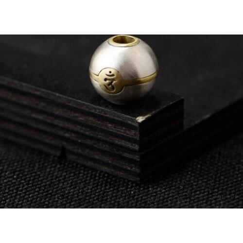Handmade 925 Silver Tibetan Word Bead Buddhist Words Beads Pure Silver Tibetan Mantra Jewelry Bead