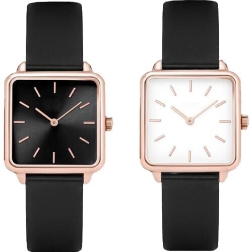 New Fashion Womens Watch For Women Luxury Square Ultra Slim Alloy Dial Clock Leather Strap Quartz Ladies Watches Zegarek Damski